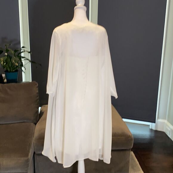 Women’s Ivory Dress & Matching Chiffon Jacket with beautiful detail Size L**READ - Picture 6 of 15